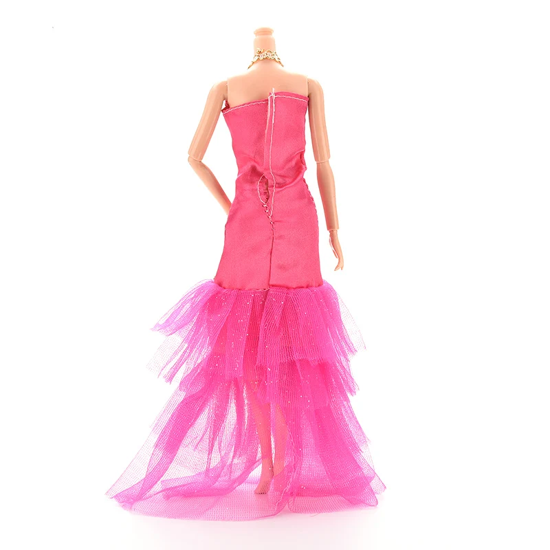 1 шт., юбка «рыбий хвост», 3 цвета, платье русалки ручной работы для куклы Барби, кружевные платья с цветами, аксессуары для кукол