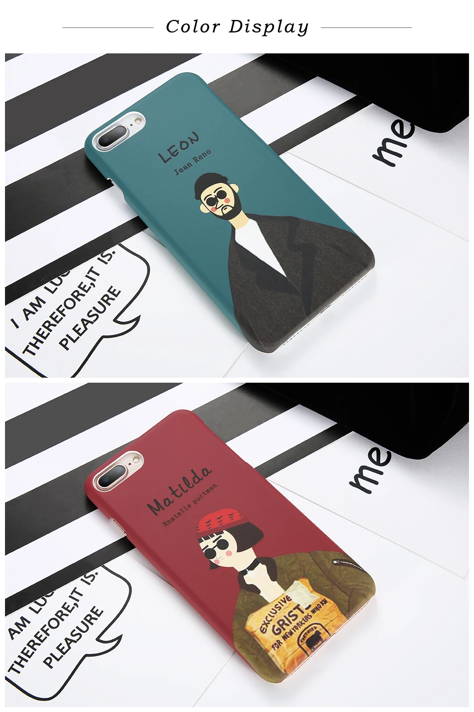 MR.YI Cool Killer Case For iPhone 5 5s SE 6 6S 7 8 X 10 Fashion Hard PC Cartoon Leon Matilda Cover For iPhone 6 6s 7 8 Plus Case (7)