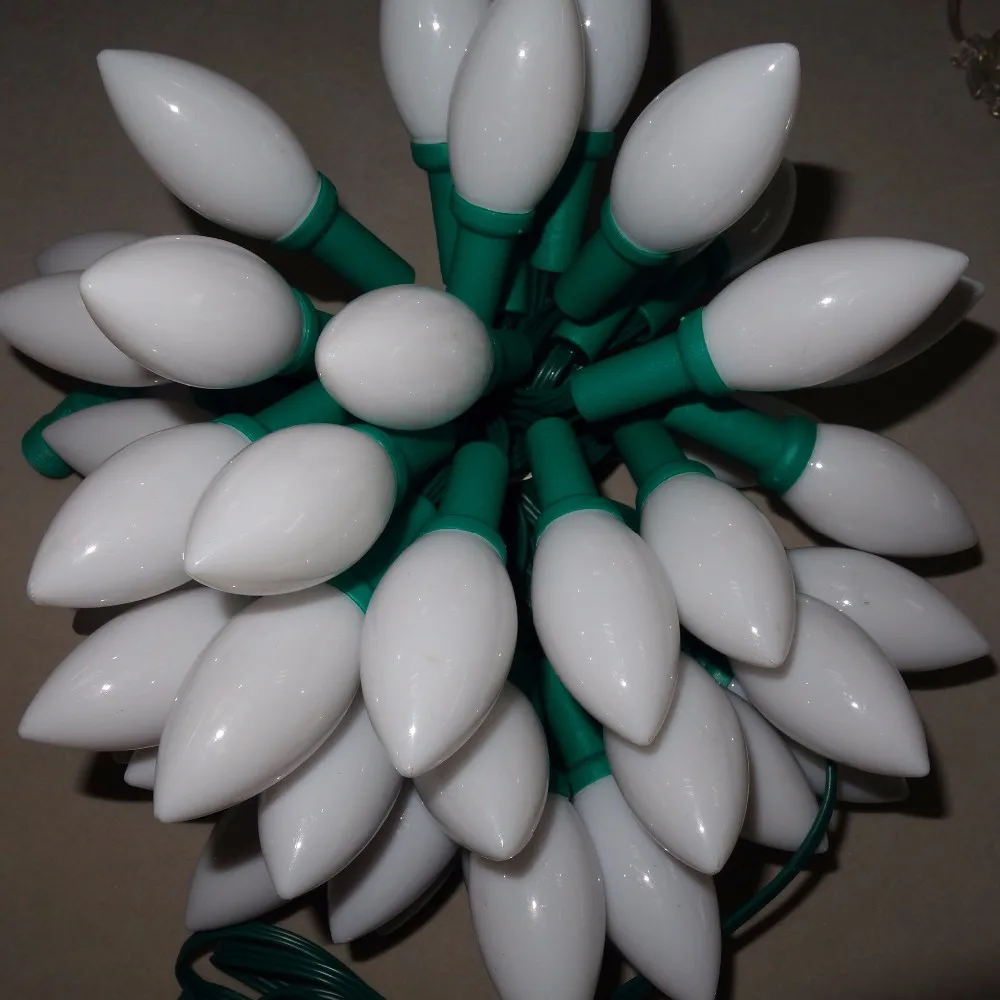 

C9 DC12V 100nodes/strand RGB dumb nodes, IP68 rated; 24W;with all GREEN wire;with C9 milky cover