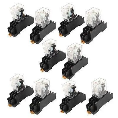 AC 110/120V Coil Red Indicator Light DPDT 8 Pins Power Relay + Socket Base AC 110/120V Coil Red Indicator Light DPDT 8 Pins Power Relay + Socket Base