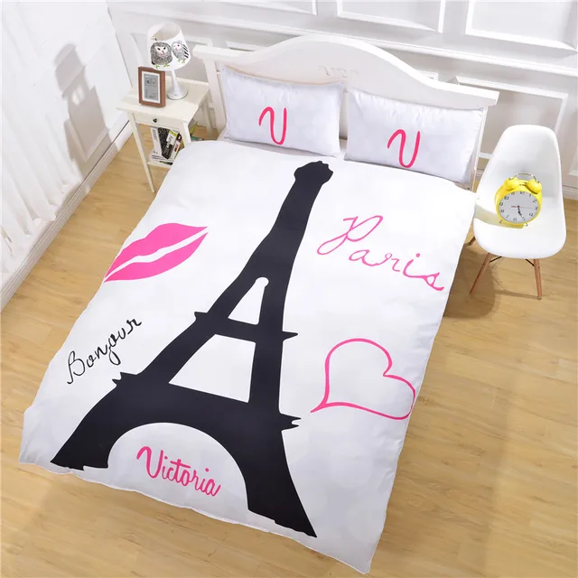 Eiffel Tower Bedding Set Custom Made Name Duvet Cover Your Own
