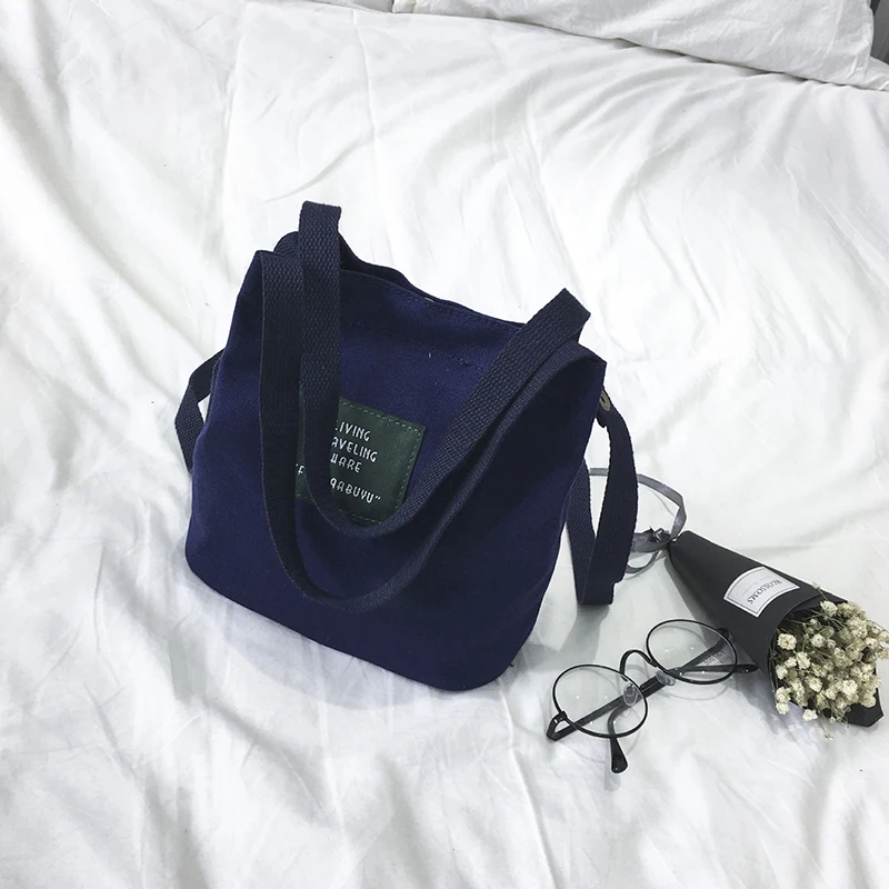 Маленькие сумки с верхней ручкой, женские сумки, холщовая модная сумка для дам, мини-сумочка, женская сумка через плечо - Цвет: Синий