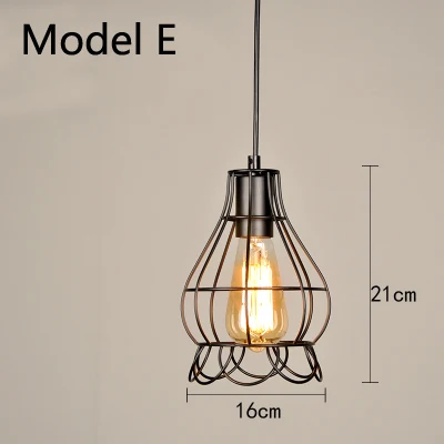 Винтажный подвесной светильник с железной клеткой s 110 V-220 V E27 фойе/столовая/коридор/кофе окрашенный светильник с 8 типами - Цвет корпуса: E