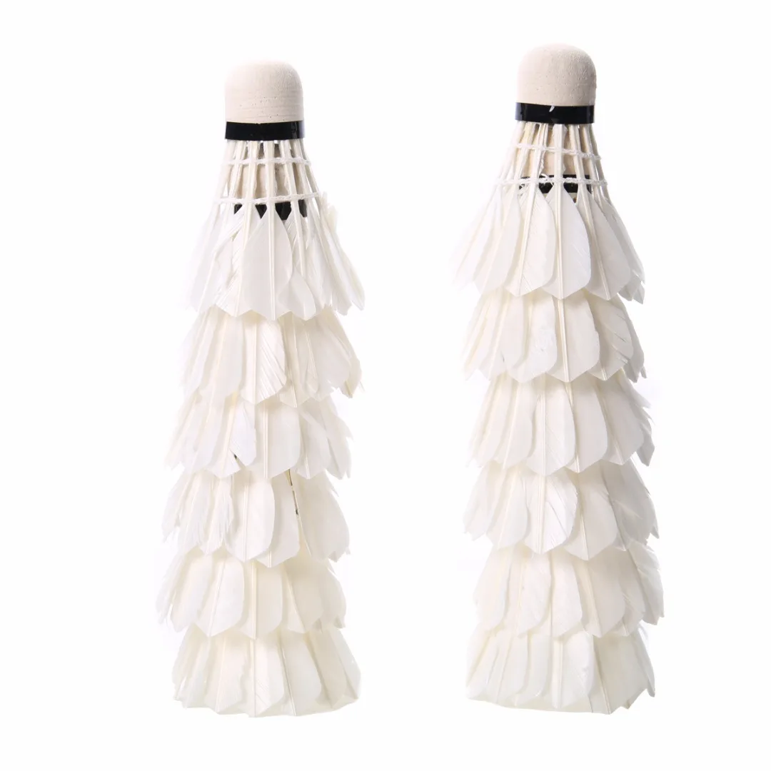 Portable 12Pcs/set Badminton Balls White Goose Feather Shuttlecocks for Training Game Sports Shuttlecock Entertainment Balls