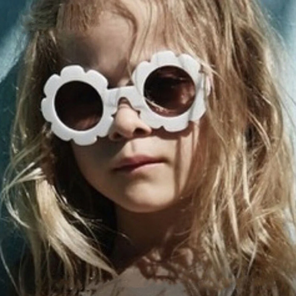 Винтажные очки детские солнцезащитные очки с круглым цветком Gafas детские спортивные солнцезащитные очки UV400 для девочек и мальчиков Oculos De Sol