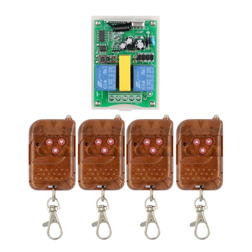 

433Mhz AC 220V RF Wireless Remote Control Motor Switch 2CH Receiver + Transmitter For Motor Garage Door Projection Screen