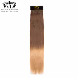 VL Dip Dye коричневый Salon Professional ткань цельнокроеное платье Ombre прямой человеческих волос 100% Волосы remy расширения с бесплатной доставкой T7/ 14