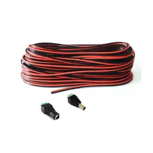 22 Awg изолированный медный провод электрические кабели 2pin красный черный медный Электрический провод удлинитель светодиодной ленты с разъемом постоянного тока