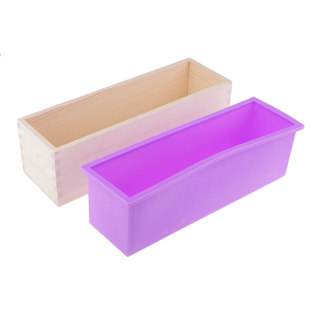 4pcs/set Multifunctional Soap Cutter Planer, Silicone Soap Mold Loaf with Wood Box, Wavy & Straight Stainless Steel Soap Cutter