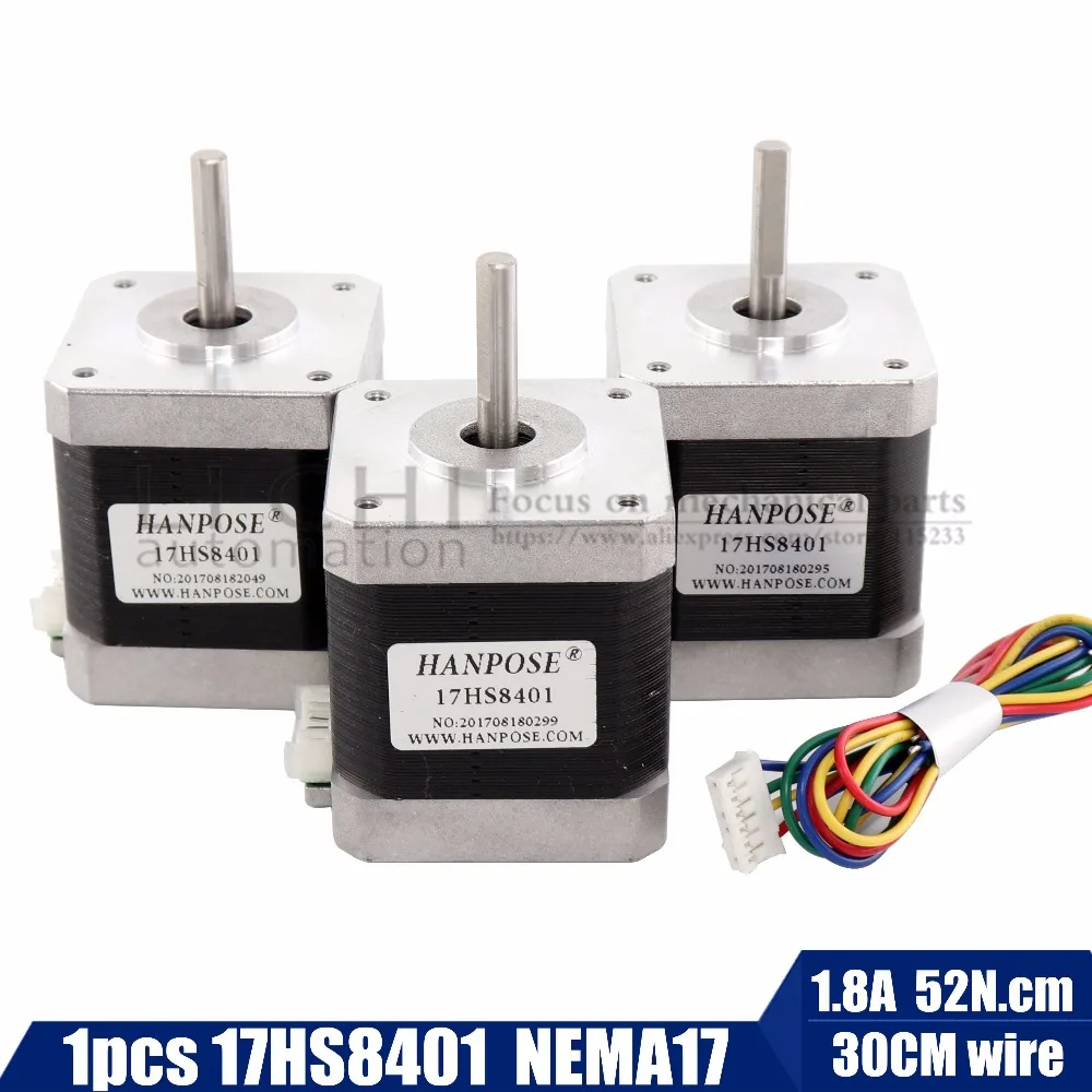 Frete Grátis Motor Deslizante 4-lead Nema17 48mm – 78oz-in 1.8a Nema 17 42 Bygh 17hs8401 3 Pçs