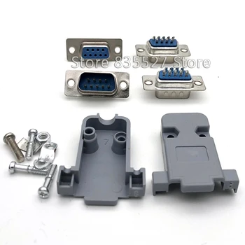 

100PCS/LOT RS232 DB9 DB-09 serial port connector 9pin Female / Male / Shell socket/Plug head 2 rows copper COM socket adapter