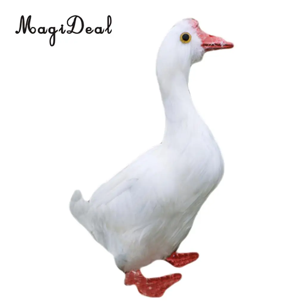 MagiDeal Artificial Bird Realistic Parrot Goose Cormorant Swallow Swan Figurine Garden Decor Craft