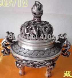 

$GANG Tibetan bronze dragon fish statue incense burner Censer incense holder S/H discount 30%