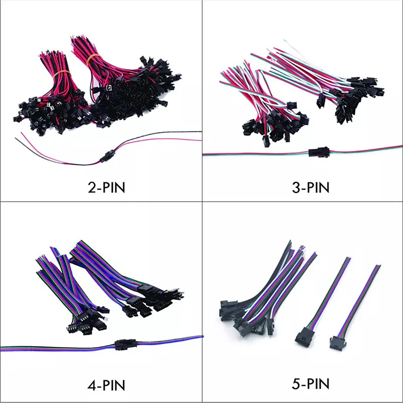 JST SM быстрый соединитель провода 2pin/3pin/4pin/5pin JST SM соединительный кабель Мужской и Женский штекер провода для WS2812B WS2811 светодиодные ленты лампы