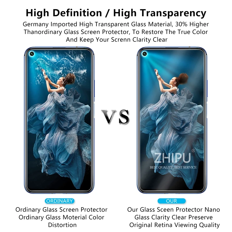 2 шт., закаленное стекло для huawei Honor 20, Защитное стекло для экрана 2.5D 9 H, закаленное стекло для huawei Honor 20, защитная пленка
