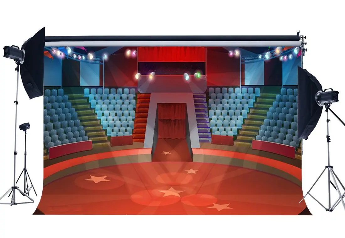 

Stage Lights Red Carpet Backdrop Bokeh Shining Ligths Circus Show Twinkle Stars Interior Theatre Background