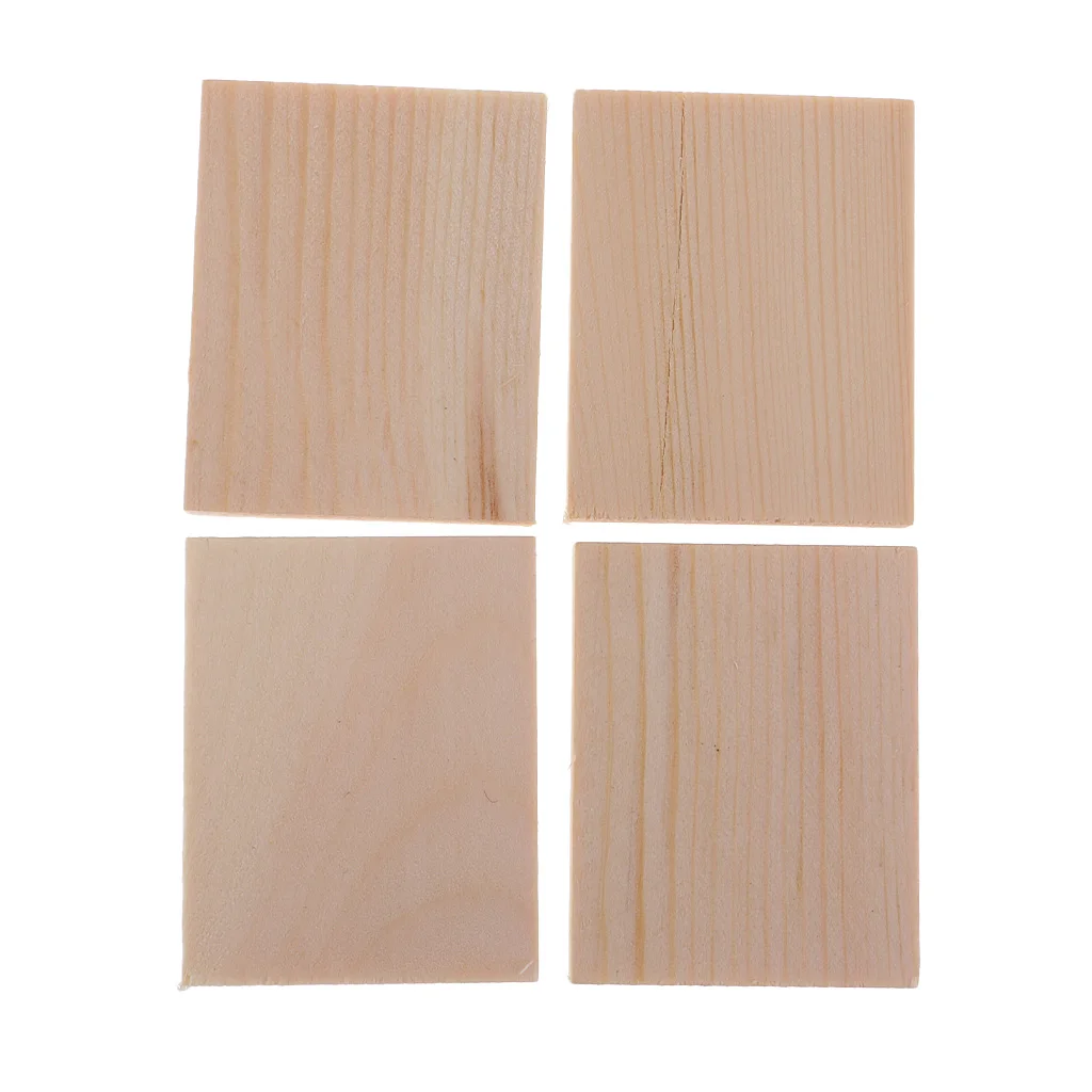 20 Pieces MDF Unfinished Wood Wooden Pieces Blank Plaque for DIY Crafts Model Building 50x40x6mm
