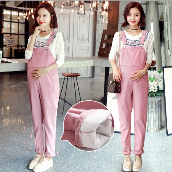 Hot Maternity Blossoming corduroy pregnant women with pants Korean