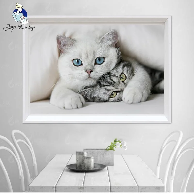 

JOY SUNDAY Creative Mural Decorative Painting Full Square Drill 5D 3D DIY Diamond Painting cat Embroidery Cross Stitch Mosaic 9