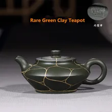 190 мл Yixing подлинный редкий зеленый Глиняный Чайник известный китайский чай кунг-фу чайные горшочки Pu'er чай черный чай подарок