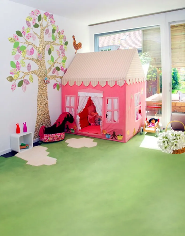 

Pink Floor Children's Pink House Photography Backdrops Photo Props Studio Background 5x7ft