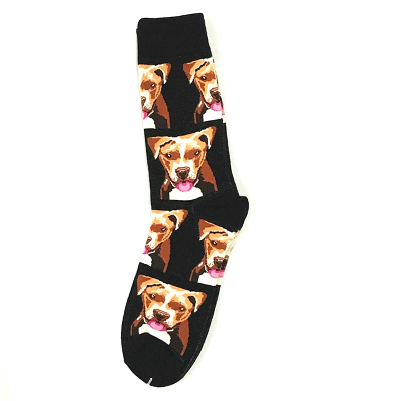 PEONFLY Харадзюку чесаные хлопковые мужские носки забавный мультфильм милый каваи собака Омар счастливые носки хип хоп движения Calcetines Hombre