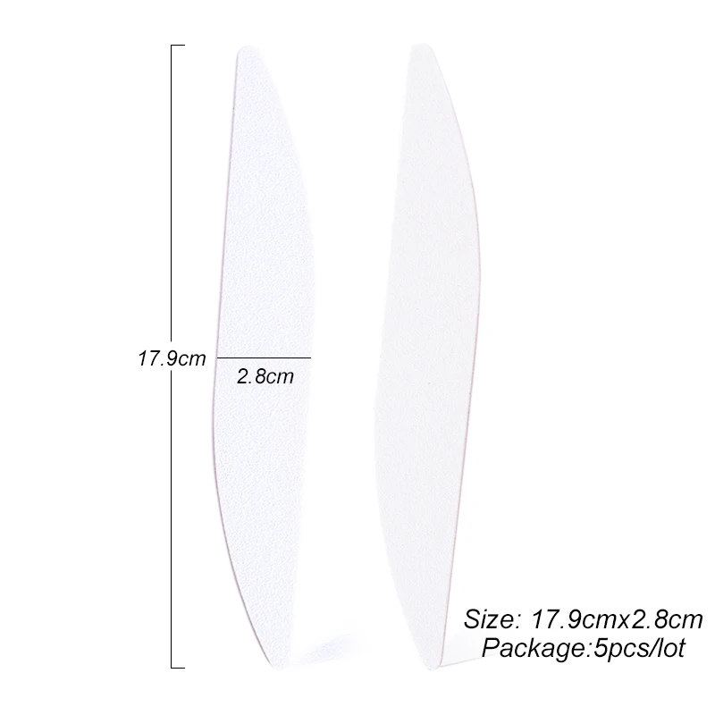 spesifikasi 5 Pcs Putih File Kuku Bulan Gaya Bentuk Manikur Pengamplasan Buffer Blok 100 180 Uv Gel Polish Nail Art Mudah Dicuci Amplas alat CHA25