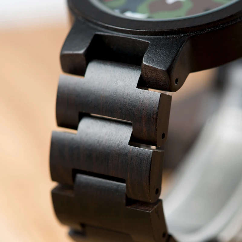 BOBO BIRD Men Watches Fashion Sport Wood Watch Camouflage Color Stylish Quartz Wristwatch Great Gifts for Man Dropshipping C-R16