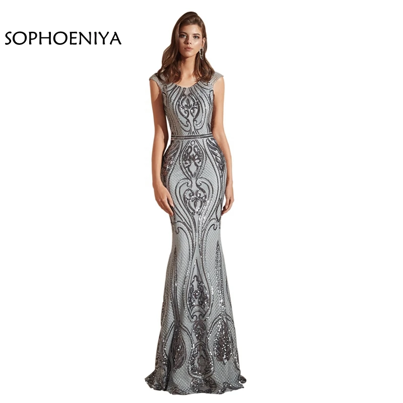 New Arrival Sequine Lace Evening dress 2019 Cap sleeve Mermaid Evening gowns Robe de soiree abiye Formal dress ever pretty