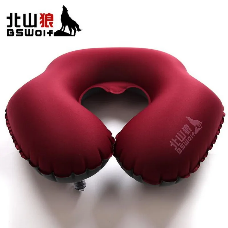 

New outdoor travel U-shaped pillow, camping portable neck cushion inflatable comfort comfortable skin unisex.