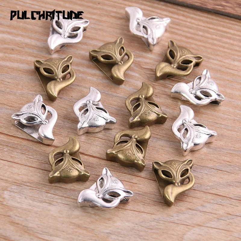 

10pcs Two Color Fox Wheel Spacers Adapters Slider Spacer Jewelry Material Spacers For Jewelry Making For 10mm Leather Cord