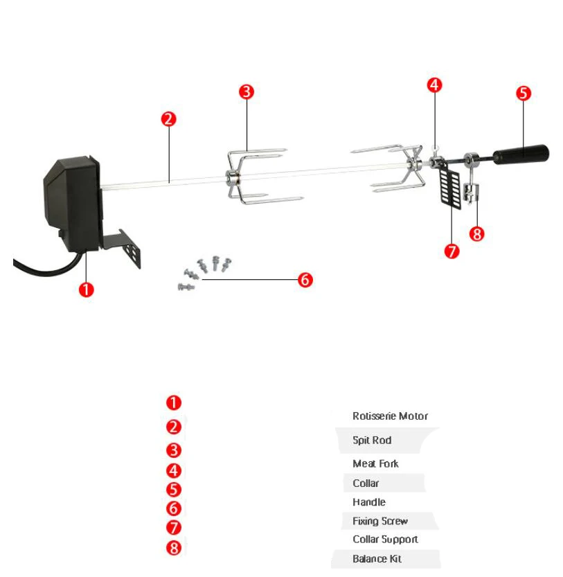 Автоматический гриль для барбекю, гриль, Электрический мотор для барбекю, металлический открытый вертел, жаровня, стержень, уголь, свинья, курица, говядина, инструменты для приготовления пищи