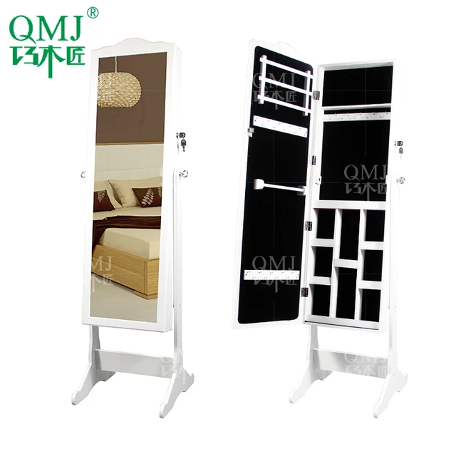 New Luxury Large Furniture Standing Wooden White Full Body Mirror New Luxury Large Furniture Standing Wooden White Full Body Mirror Jewelry Cabinet Stand Storage Makeup Organizer