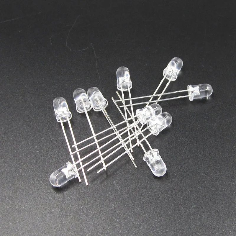 2pcs Through Hole 5mm UV led diode light beads 365nm Round headlights