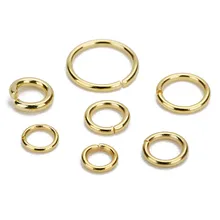 SAUVOO-Lote de anillos abiertos de acero inoxidable, anillos abiertos de 4/5/6/8mm de diámetro, redondos de Color dorado, para fabricación de joyas Diy, 100 unidades