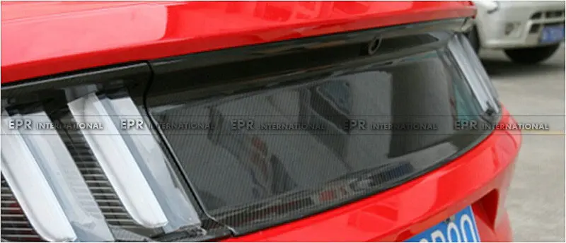 

For Ford 2015 Mustang Carbon Fiber Trunk Cover Glossy Fibre Finish Boot Accessories Racing Trim Car-Styling