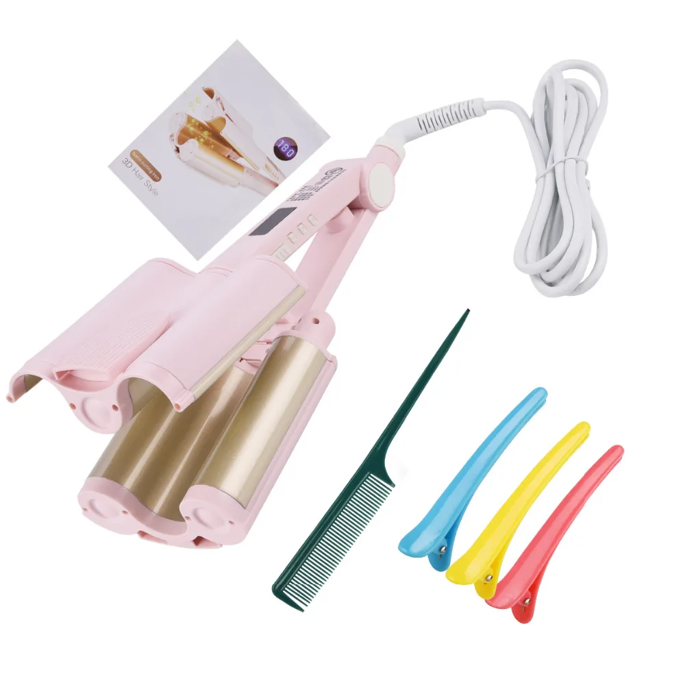 Professional Hair Curling Iron Ceramic Triple Barrel Hair Curler Iron Hair Wave Waver Styling Tools Hair Styler With LCD Display Professional Hair Curling Iron Ceramic Triple Barrel Hair Curler Iron Hair Wave Waver Styling Tools Hair Styler With LCD Display
