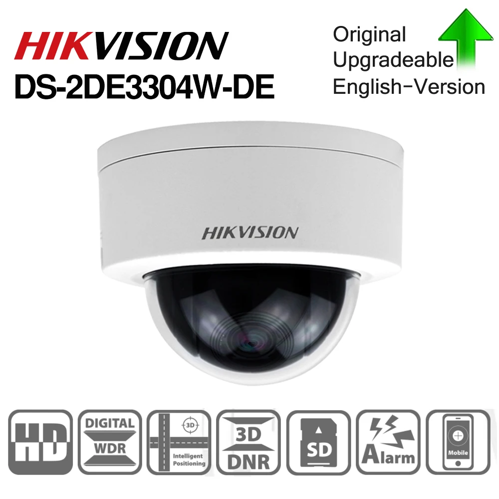 Hikvision PTZ камера DS-2DE3304W-DE 3MP IP Сетевая купольная IP камера Камера 4X Оптический зум 2-полосная аудио Поддержка Ezviz удаленного просмотра