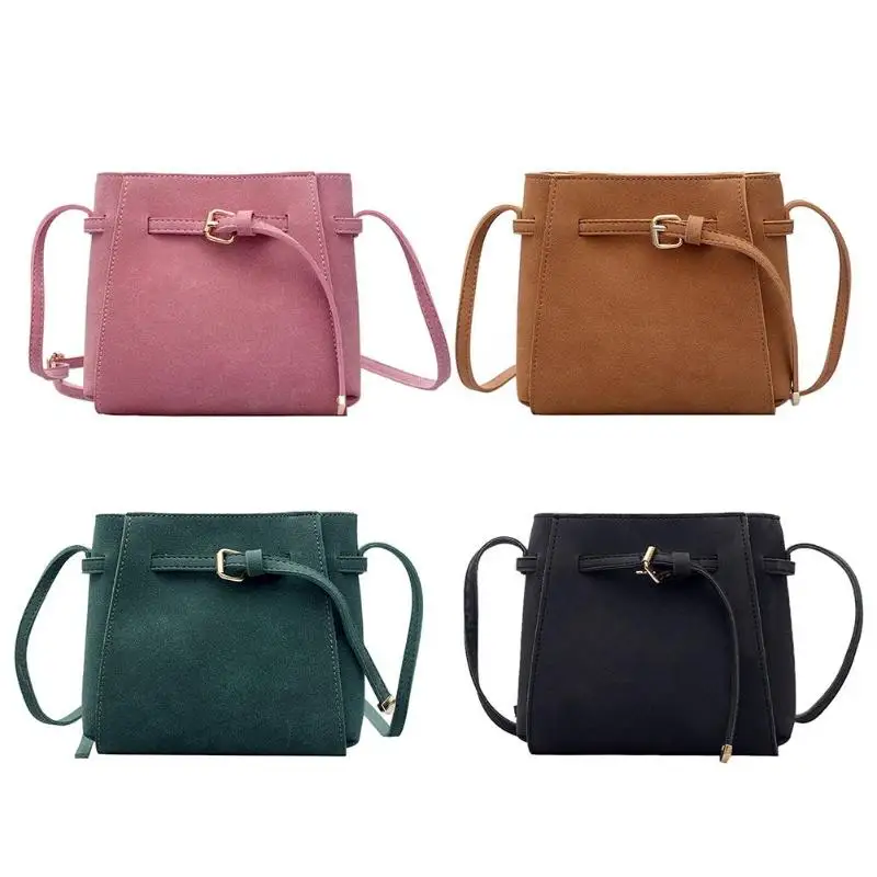 

Women Small Bucket Handbags Fashion Designer Scrub PU Leather Messenger Bag Famous Brand Crossbody Bags for Women Shoulder Bag