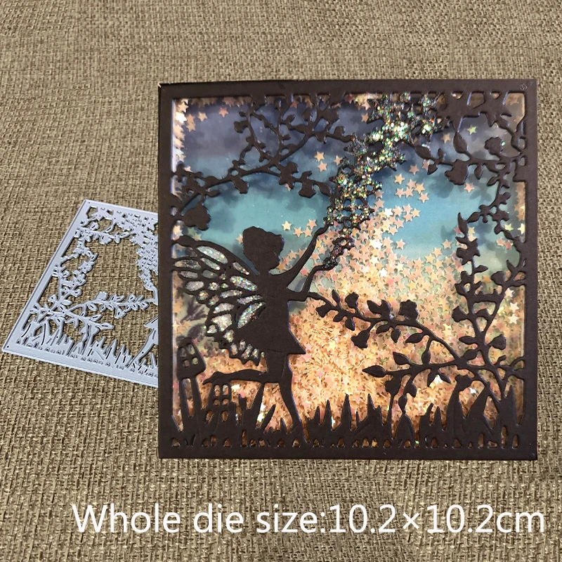 

New Design Craft Metal Cutting Dies Square fairy jungle grass background Scrapbooking Album Paper Card Craft Embossing Die Cuts