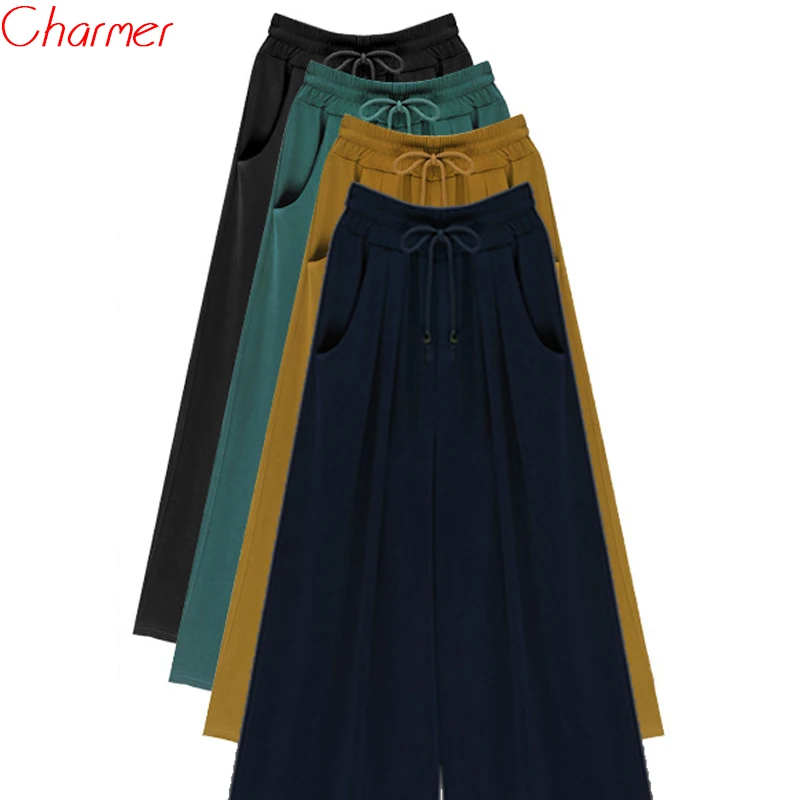

2019 Summer Plus Size M 5XL 6XL Women Casual Loose Harem Pants Elastic Waist Wide Leg Palazzo Culottes Stretch Trouser Clothing