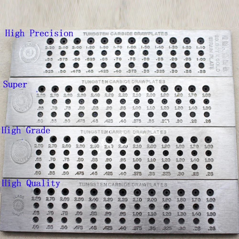 

1PCS Tungsten Carbide Steel DRAWPLATE 39 Round Holes 0.26-2.8MM Differnt Grade Wire Draw plate for Jewelry Making