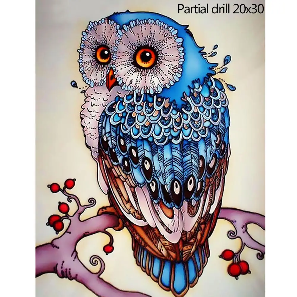 

Hot sale 1PC 5D Diamond Rhinestone Painting Round drill DIY Owl Art Craft Cross Stitch popular DIY painting Decoration Dropship