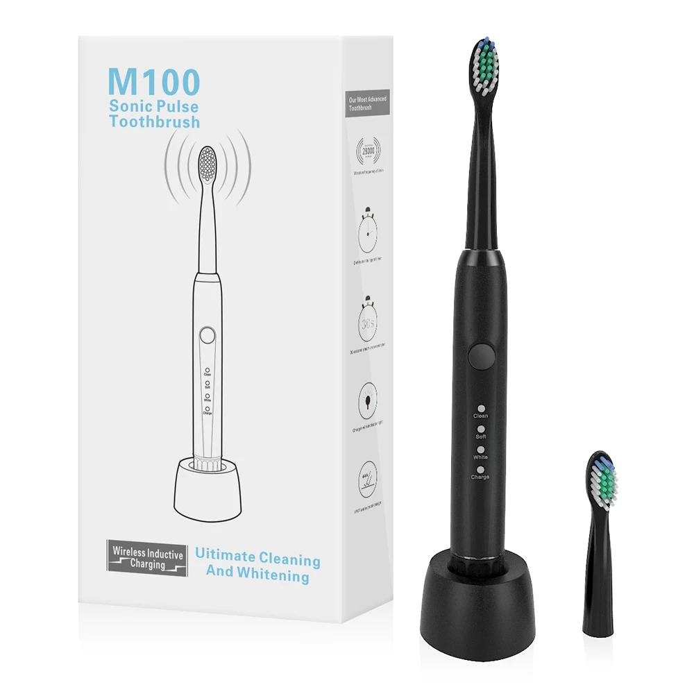 Sarmocare M100 электрическая ультра звуковая зубная щетка, звуковая зубная щетка es IPX7, водонепроницаемая сменная батарея, зубная щетка, зубные щетки