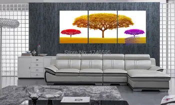 

3pcs Modern Abstract home decor Wall Art Picture for living room bedroom Canvas Art Print golden big tree oil Painting on Canvas