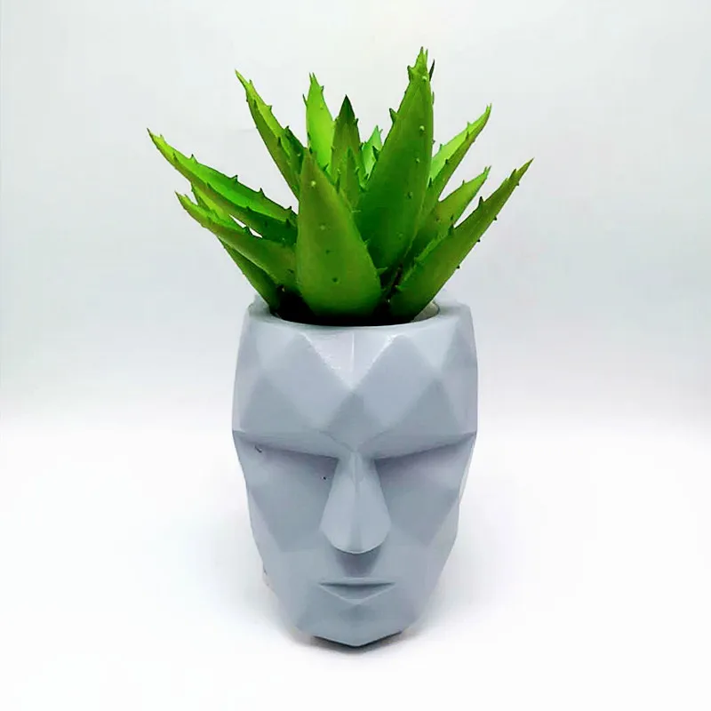 

Large 3D abstract skull vase silicone mold diy female makeup pen holder concrete plaster mold interior decoration tools