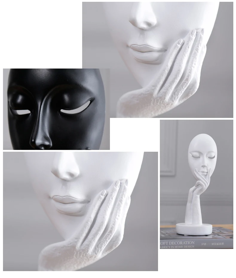 Предметы мебели женские статуи для украшения лица аксессуары для украшения дома скульптура персонажа абстрактные изделия из смолы