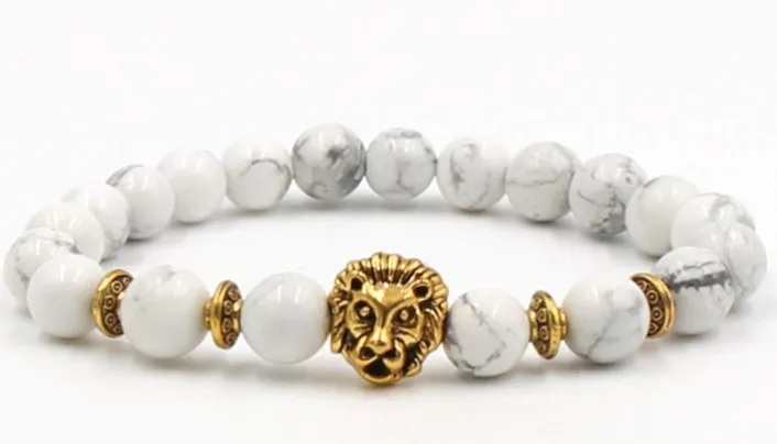 8 мм fdh34d Леопард рейки Браслет Чакра Белый Howlite Будда, йога камень бисера распылитель эфирных масел браслеты ювелирные изделия