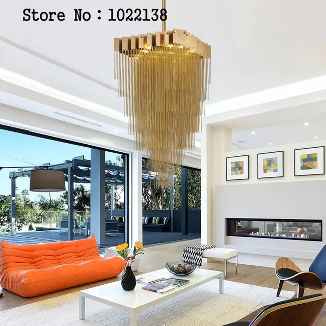 Us 831 95 24 Off 2017 New Modern Aluminum Chain Pendant Light Drop Lighting Fixture For High Ceiling Office Shop Bar Cafe In Pendant Lights From