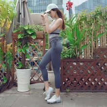 Женская высокая талия тонкая сетка Flex тренажерный зал тренировочные колготки для бега женские фитнес спортивные быстросохнущие спортивные топы Спортивные